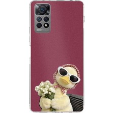 TechTree Redmi Note 11 Pro 4g Uyumlu Çiçekli Ördek Baskılı Silikon Kılıf
