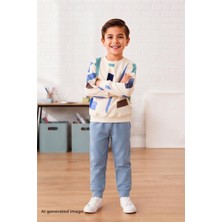 Pina Kids Erkek Çocuk Geometrik Desenli Okul Günlük Eşofman Takımı ESF7038