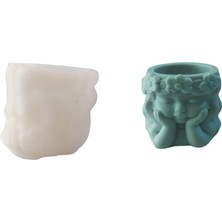 Tahtakale Toptancı Silikon 3D Dekoratif Heykel Saksı ve Mumluk Düşünen Kız Figür Kalıp Taş Tozu ve Beton Kalıbı Küçük Boy