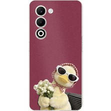 TechTree Oppo A5 4g Uyumlu Çiçekli Ördek Baskılı Silikon Kılıf
