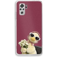 TechTree Redmi Note 10 / 10S Uyumlu Çiçekli Ördek Baskılı Silikon Kılıf