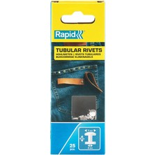 Rapid Deri Için Içi Boş Perçinler, 7 mm Başlı Perçinler, Gümüş Renkli, 25 Adet (2 Parça)