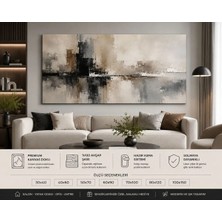 Sennight Kanvas Tablo Modern Şehir Yansımaları Soyut - Bej, Siyah, Gri; Minimalist Duvar Dekoru, Salon, Yatak Odası ve Ofis