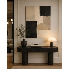 Sennight Modern Siyah Bej Soyut Geometrik Kanvas Tablo Çerçevesiz Minimalist Duvar Dekoru Salon Antre Dresuar Üzeri Yatak Odası Ofis