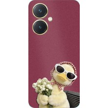 TechTree Vivo Y27 Uyumlu Çiçekli Ördek Baskılı Silikon Kılıf