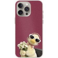 TechTree iPhone 15 Pro Max Uyumlu Çiçekli Ördek Baskılı Silikon Kılıf