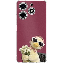 TechTree Tecno Spark 10 Pro Uyumlu Çiçekli Ördek Baskılı Silikon Kılıf