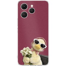 TechTree Tecno Spark 40 Uyumlu Çiçekli Ördek Baskılı Silikon Kılıf