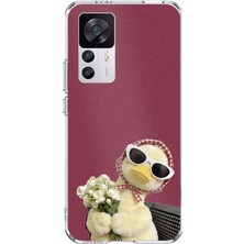 TechTree Xiaomi Mi 12T-12T Pro Uyumlu Çiçekli Ördek Baskılı Silikon Kılıf