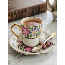 Manushum Handmade Double Saray Fincan-Beyaz 1 Adet