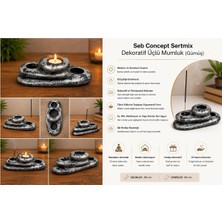 Seb Concept Sertmix Dekoratif Üçlü Mumluk (Gümüş)
