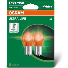 Osram Ultra Lıfe, PY21W, Çift Blister, (2 Lamba), Beyaz