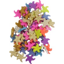 Tahtakale Toptancı Polyester Deniz Yıldızı Tombul Kıvrımlı Model 2.5 Cm- 3 cm (100 Adet)  Karışık Renk