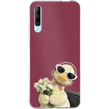 TechTree Huawei P Smart Pro Uyumlu Çiçekli Ördek Baskılı Silikon Kılıf