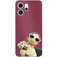 TechTree Oppo Reno 14F Uyumlu Çiçekli Ördek Baskılı Silikon Kılıf