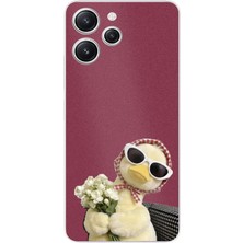TechTree Redmi 12 Uyumlu Çiçekli Ördek Baskılı Silikon Kılıf