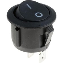 Alkatronik Yuvarlak 2 Pin Anahtar Rocker Switch Mini Buton Kcd1 Siyah 16MM Açma Kapama