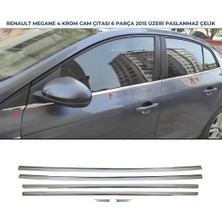 Ebal Oto Aksesuar Krom Cam Çıtası 6 Parça 2015 ve Üzeri P.çelik Renault Megane 4 Sedan ile Uyu