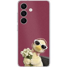 TechTree Samsung Galaxy S26 Uyumlu Çiçekli Ördek Baskılı Silikon Kılıf