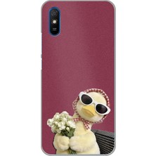TechTree Redmi 9A Uyumlu Çiçekli Ördek Baskılı Silikon Kılıf