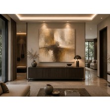 Sennight Kanvas Tablo Modern Soyut Kahve Vizon Bej Tonlu Çerçevesiz – Minimalist Duvar Dekoru, Salon Antre Koridor Dresuar Üstü Için Büyük Dekoratif Tablo