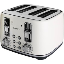 Berghoff Gem Concept 4 Dilim Ekmek Kızartma Makinesi – 1800 W, Çift Kontrol Paneli / Vanilya Kre