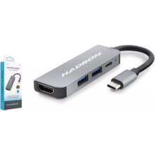 Nodar Hadron HDX7840 Type-C To Hub Hdtv HDMI 4K 30HZ + Type-C + 2-Usb3.0 4ın1 Grı