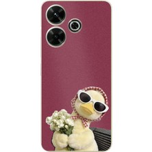 TechTree Redmi 13 Uyumlu Çiçekli Ördek Baskılı Silikon Kılıf