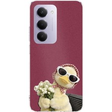 TechTree Redmi 15 4g Uyumlu Çiçekli Ördek Baskılı Silikon Kılıf