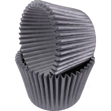 Tahtakale Toptancı Kek Kalıbı Pet Kapsül 52X45 mm Kağıt Cupcake Kalıbı (100 Adet)  Gri