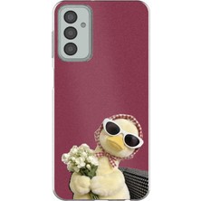TechTree Samsung Galaxy M13-M23 Uyumlu Çiçekli Ördek Baskılı Silikon Kılıf