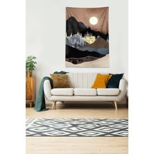 Pelangi Bej Ay Tutulması Leke Tutmaz Kadife Kumaş Duvar Örtüsü Duvar Halısı Tapestry DWLL317,