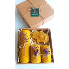 Petek Mum Hediyelik Dekoratif Set Hamse Bereket Eli Beeswax Canle Set