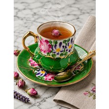 Manushum Handmade Double Saray Fincan-Yeşil 1 Adet