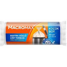 Macro Max Ekstra Güçlü Çöp Torbası Küçük Boy 40X50 Cm, Soft Kokulu 30 Adet