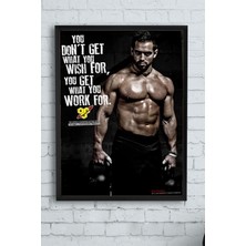 (PSTER13873) Work For Vücut Geliştirme Body Building Fitness Çerçeveli Tablo (40X50CM)