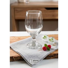 Şeffaf Cam Kadeh Bardak - Ayaklı, Şık Tasarım, Su, Bira, Meşrubat Bardağı 360 ml 4'lü Set