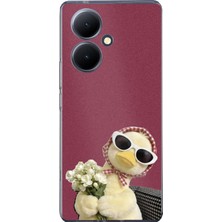 TechTree Vivo V29 Lite 5g Uyumlu Çiçekli Ördek Baskılı Silikon Kılıf