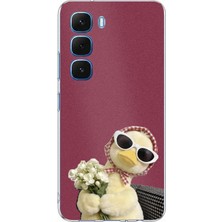 TechTree Infinix Hot 60 - Hot 60I Uyumlu Çiçekli Ördek Baskılı Silikon Kılıf