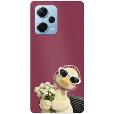 TechTree Redmi Note 12 Pro 5g Uyumlu Çiçekli Ördek Baskılı Silikon Kılıf
