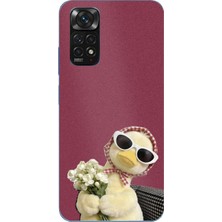 TechTree Redmi Note 11-11S Uyumlu Çiçekli Ördek Baskılı Silikon Kılıf