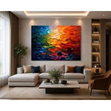 Sennight Kanvas Tablo Renk Patlaması Soyut - 3D Dokulu Modern Kanvas Duvar Dekoru