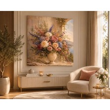 Sennight Kanvas Tablo Romantik Provence Çiçek Aranjmanı – Pastel Şakayık ve Gül Buketi, Çerçevesiz Dekoratif Duvar Tablosu, Salon Yatak Odası Oturma Odası