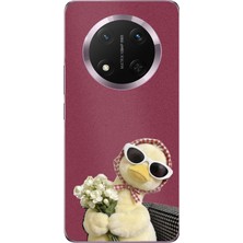 TechTree Honor Magic 7 Lite Uyumlu Çiçekli Ördek Baskılı Silikon Kılıf