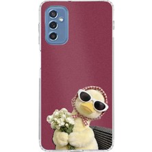 TechTree Samsung Galaxy M52 Uyumlu Çiçekli Ördek Baskılı Silikon Kılıf