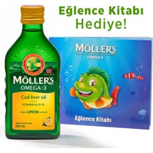 Möller's Möller\'s Omega-3 Limon Aromalı Sıvı Balık Yağı 250 ml Eğlence Kitabı Hediyeli
