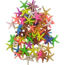 Tahtakale Toptancı Polyester Deniz Yıldızı Benekli Kıvrımlı Model 2.5 Cm- 3 cm (100 Adet)  Karışık Renk