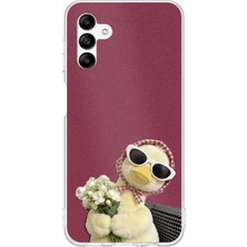 TechTree Samsung Galaxy A04S Uyumlu Çiçekli Ördek Baskılı Silikon Kılıf