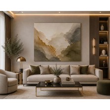 Sennight Kanvas Tablo Bej Gri Haki Gold Soyut Mermer Dokulu Modern Minimalist Duvar Dekoru Salon Antre Dresuar Üstü Dekoratif Tablo