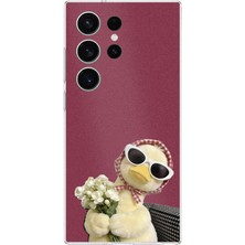 TechTree Samsung Galaxy S26 Ultra Uyumlu Çiçekli Ördek Baskılı Silikon Kılıf